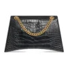 Crush Crocodile Medium Chain Bag “Black” 716393210IX1000