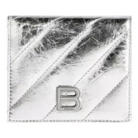 Crush Flap Coin And Card Holder Metallized Quilted “Silver” 766461210IW8110