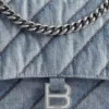 Crush Medium Chain Bag Quilted “Blue” 7163932AAGX4661