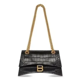 Crush Small Chain Bag Crocodile Embossed “Black” 716351210IX1000