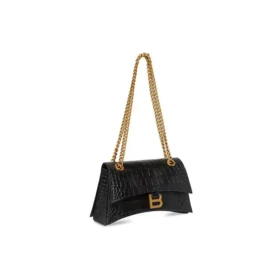 Crush Small Chain Bag Crocodile Embossed “Black” 716351210IX1000