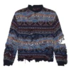 Destroyed Fair Isle Wool-Blend Jumper “Blue” 662518T16028088