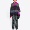 Destroyed Fair Isle Wool-Blend Jumper “Blue” 662518T16028088