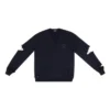 Destroyed V-Neck Knit Sweater “Navy” 696091T16420414