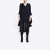 Destroyed V-Neck Knit Sweater “Navy” 696091T16420414