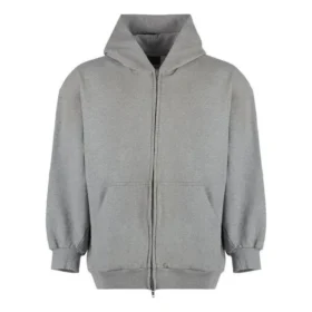 Distressed Cotton-Jersey Zip-Up Hoodie “Grey” 744454TOVV91241