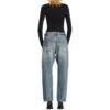 Distressed Straight-Leg Jeans “Blue” 745149THW254245
