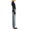 Distressed Straight-Leg Jeans “Blue” 745149THW254245