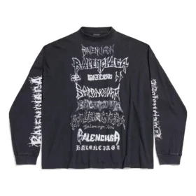 Diy Metal Long Sleeve Medium Fit T-Shirt “Black White” 699191TPVO31569