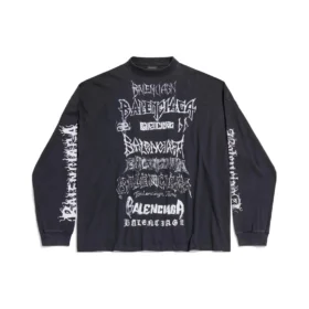 Diy Metal Long Sleeve Medium Fit T-Shirt “Black White” 699191TPVO31569