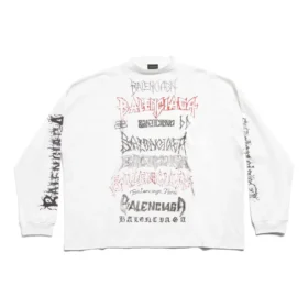 DIY Metal Long Sleeve T-Shirt Medium Fit “White Black Red” 699191TPVO29065