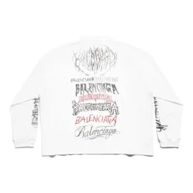 DIY Metal Long Sleeve T-Shirt Medium Fit “White Black Red” 699191TPVO29065