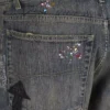 Doodle-Print Straight Denim Pants “Blue” 746986TOW664036
