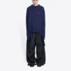 Double B Highneck Wool Knit Sweater “Blue” 682010T16274011