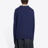 Double B Highneck Wool Knit Sweater “Blue” 682010T16274011
