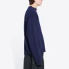 Double B Highneck Wool Knit Sweater “Blue” 682010T16274011