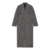 Double Breasted Check Coat “Black Grey” 704488TMU021070