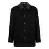 Double Collar Wool-Blend Coat “Black” 626314TIU071000
