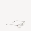 Editorial oval sunglasses in silver