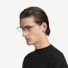 Editorial oval sunglasses in silver