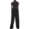 Elastic Waist Straight Leg Pants “Black” 743903TNT391000