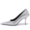 Embossed Square Knife Pumps “Silver” 572879WBB208100