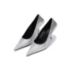 Embossed Square Knife Pumps “Silver” 572879WBB208100