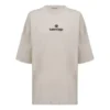 Embroidered Logo Alphabet Short Sleeve Gray White 641532TJVA99054
