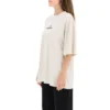 Embroidered Logo Alphabet Short Sleeve Gray White 641532TJVA99054