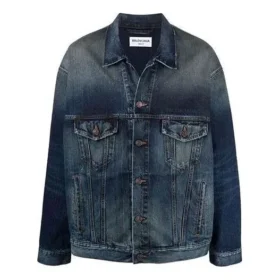 Embroidered Logo Denim Jacket “Blue” 671889TJW754021