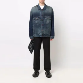 Embroidered Logo Denim Jacket “Blue” 671889TJW754021