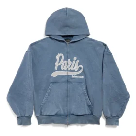 Enjoy Paris Full Zip Hoodie Regular Fit “Faded Blue” 803264TRVL99340