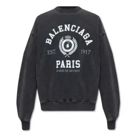Est. 1917 College Logo Print Crewneck Sweatshirt “Washed Black” 697869TMV991000 Est. 1917 College Logo Print Crewneck Sweatshirt “Washed Black” 697869TMV991000