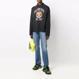 Est. 1917 College Logo Print Hoodie “Black” 674685TLV891076