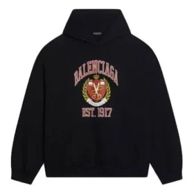 Est. 1917 College Logo Print Hoodie Wide Fit “Black” 674986TLV901076