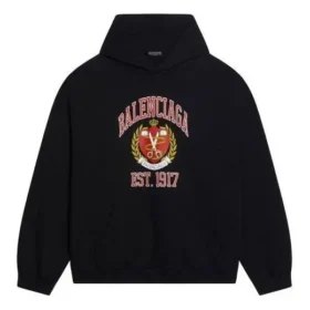 Est. 1917 College Logo Print Hoodie Wide Fit “Black” 675003TLV901076