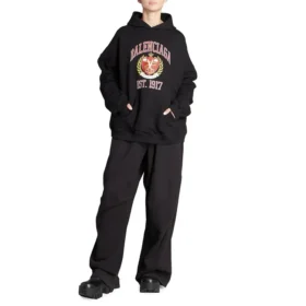 Est. 1917 College Logo Print Hoodie Wide Fit “Black” 675003TLV901076