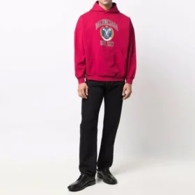 Est. 1917 College Logo Print Hoodie Wide Fit “Red” 675003TLV906163