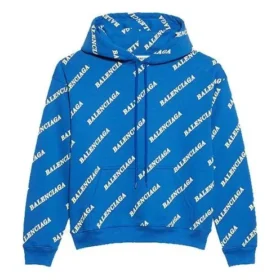Full Print Alphabet Logo hooded Drawstring Hoodie Blue 612959TIV715011