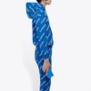 Full Print Alphabet Logo hooded Drawstring Hoodie Blue 612959TIV715011