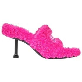 Furry 80mm Sandal Heels “Pink” 656632W2DO15096
