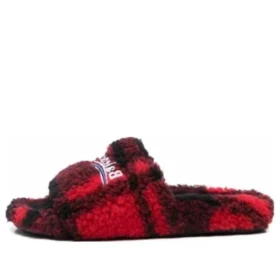 Furry Slides “Fake Fur Red Black” 654261W2F21
