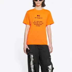 FW21 Elastic Slim Fit Short Sleeve Orange 661705TKVH57513