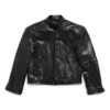 FW23 Deconstructed Zip Up Jacket “Black Soft Buffalo Skin” 768749TMS031000