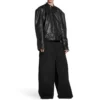 FW23 Deconstructed Zip Up Jacket “Black Soft Buffalo Skin” 768749TMS031000
