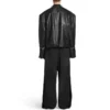 FW23 Deconstructed Zip Up Jacket “Black Soft Buffalo Skin” 768749TMS031000