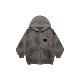 Gaffer Heavy Washed Zip-Up Hoodie Small Fit “Grey” 720424TNVK51227