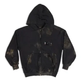 Gaffer Zip-Up Hoodie Small Fit “Black White Red” 720424-TNVK5-1089