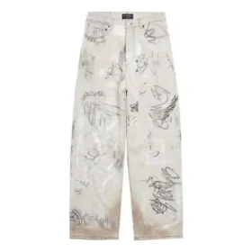 Graffiti Baggy Pants “Grey” 745223TBP475411