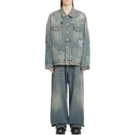 Graffiti Denim Jacket “Light Blue” 721708TOW664036